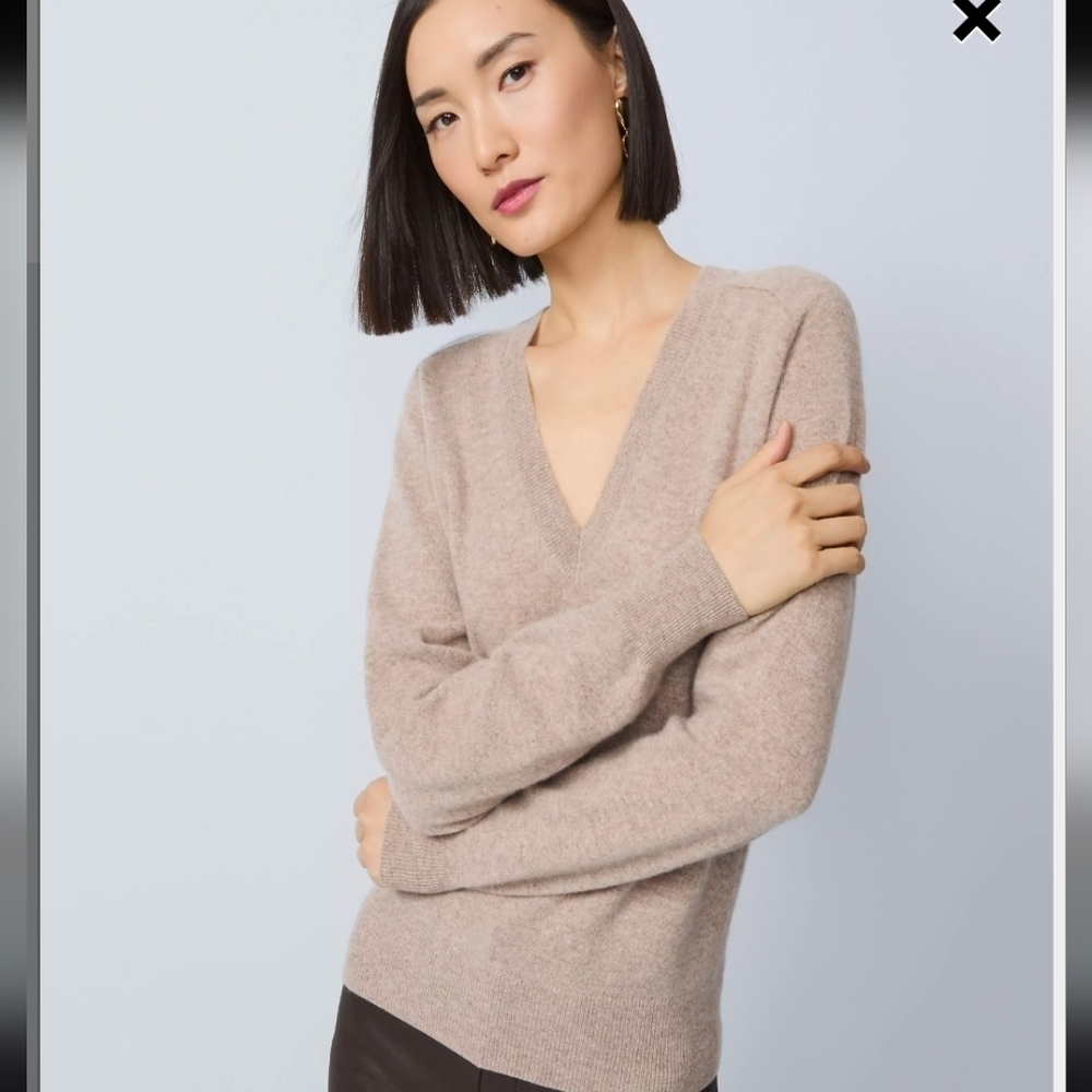 Ann Taylor Cashmere V Neck Long Sleeve Sweater Sz S Excellent Condition